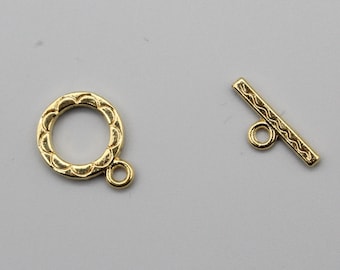Gold Plated Toggle Clasp Set used for Making Jewelry Necklaces and Bracelets
