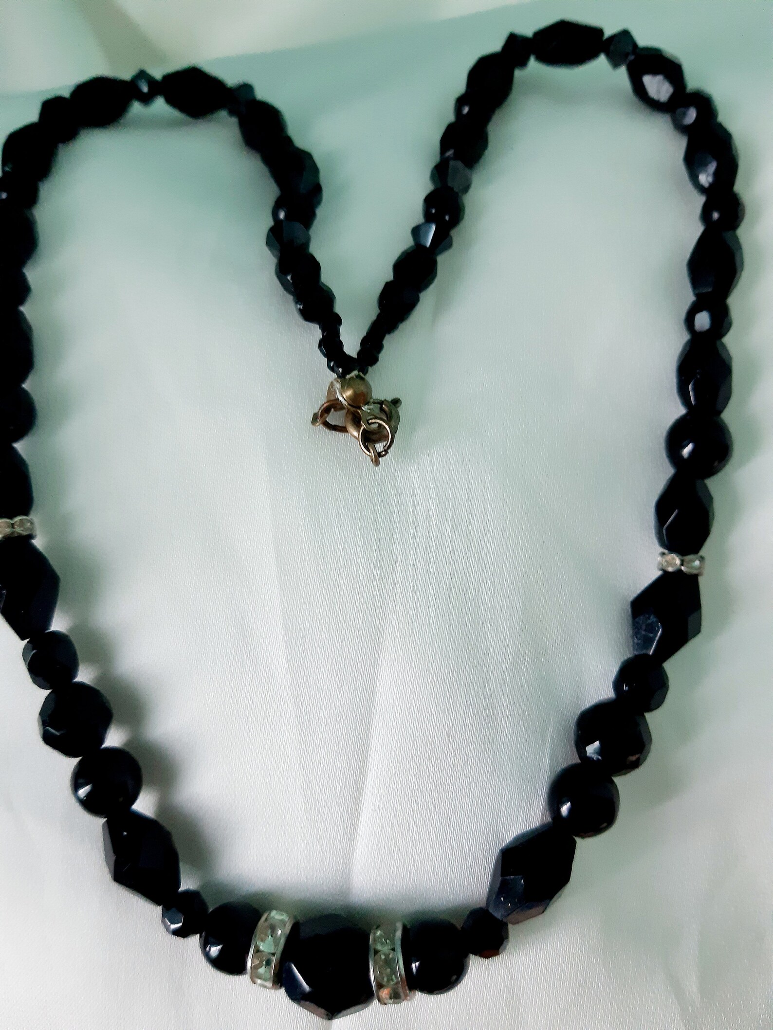 Vintage faceted black jet necklace. Black ladies jewellery. | Etsy