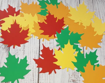 Maple Leaf Paper Cut Out/ Autumn Leaf Table Confetti/ Fall Decor/ Fall Scrapbooking/ Autumn Decor/ Maple Leaf Table Confetti/ Card Making