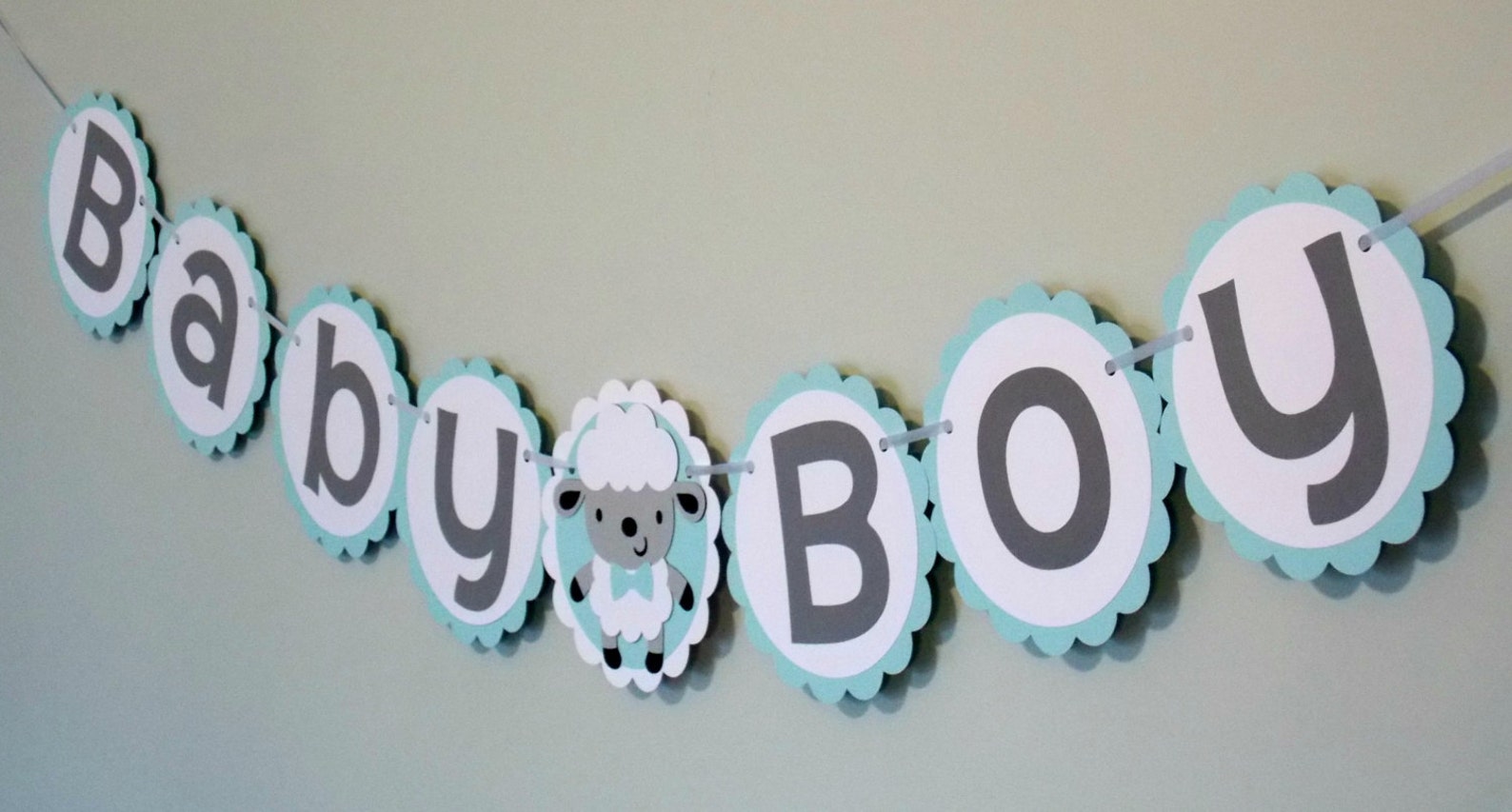 Boy Sheep Baby Shower Banner/ Lamb Boy Baptism/ Baby Boy Lamb Etsy