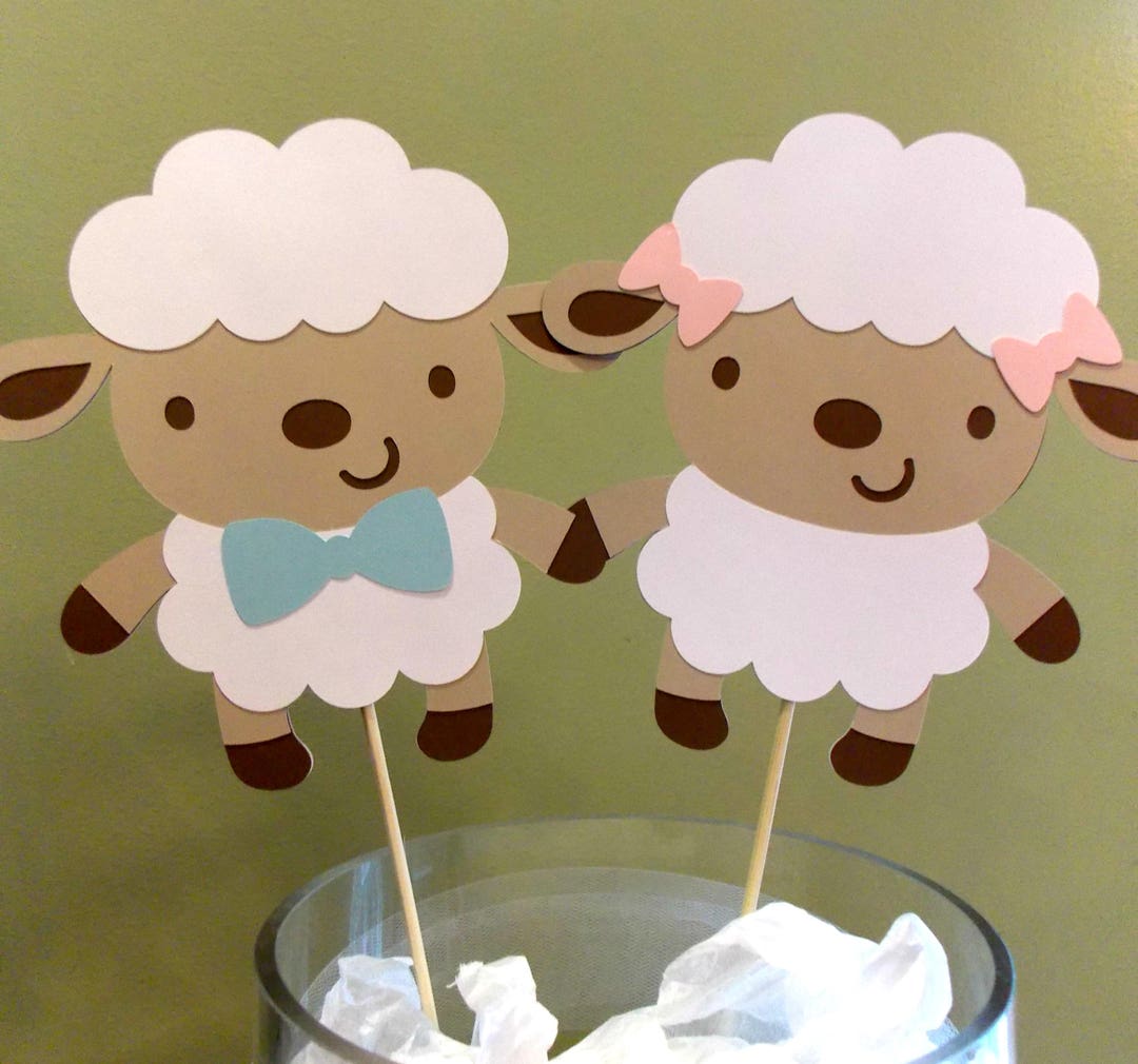 Baby Lamb Centerpiece Sticks/ Little Lamb Party/ Lamb Baby Shower Picks