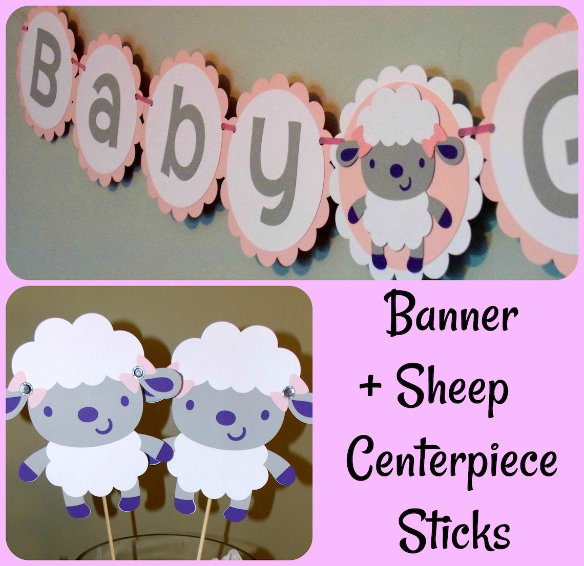 Girl Lamb Baby Shower/ Girl Sheep Baby Shower/ Girl Sheep Etsy