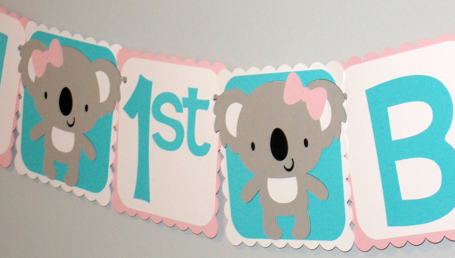 Koala Birthday Theme Banner/ Girl Koala Bear Party Decor/ Girl Etsy