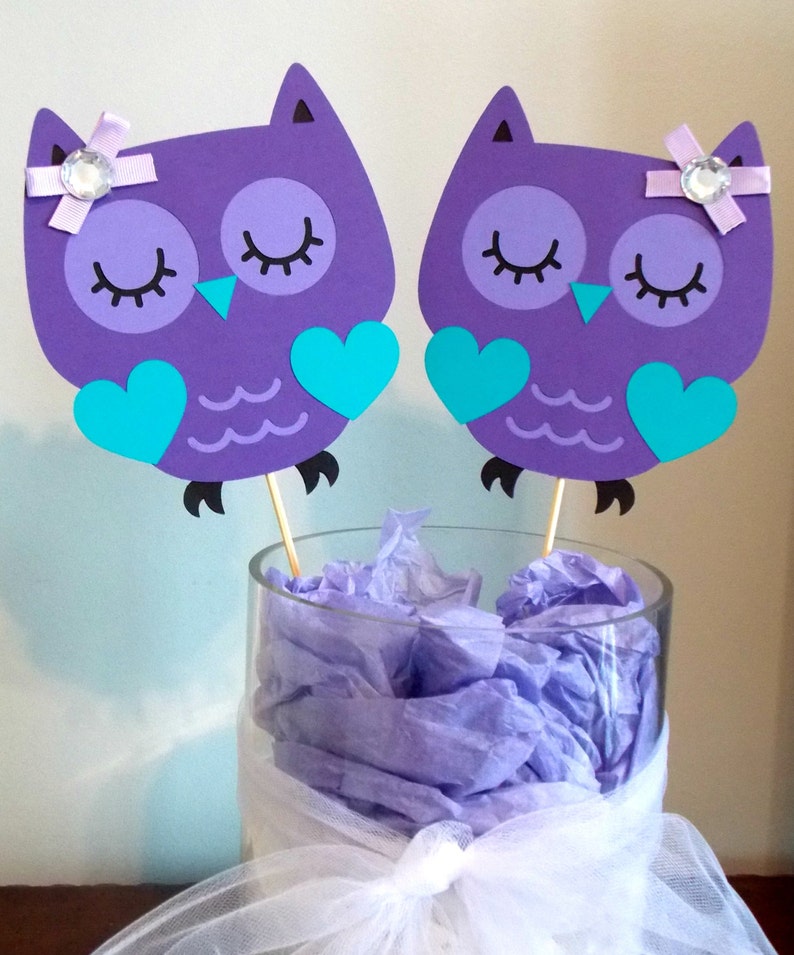 Purple Owl Centerpieces/ Owl Baby Shower/ Purple Owl Party/ Etsy Canada