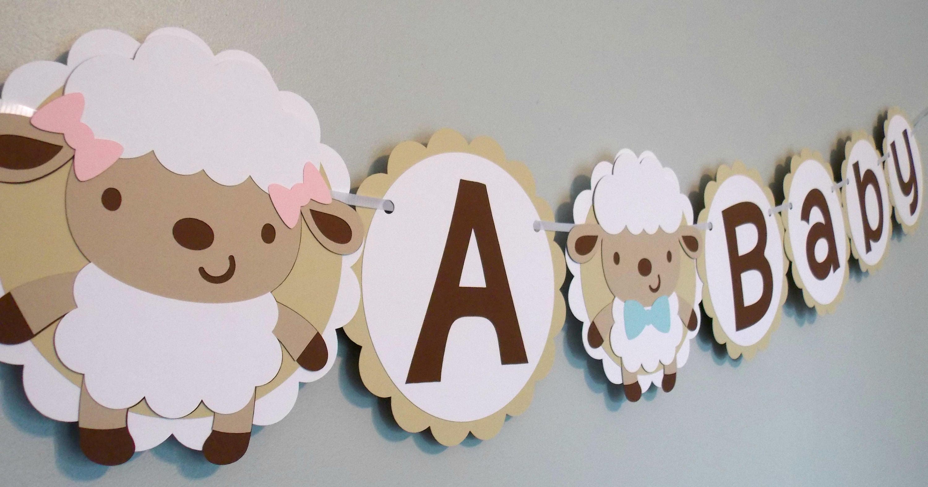 Baby Sheep Banner Gender Neutral Sheep Lamb Baby Shower Etsy