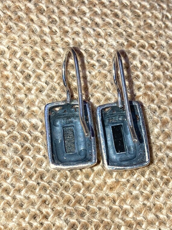 Black Onyx Sterling Silver Rectangular Earrings - image 7