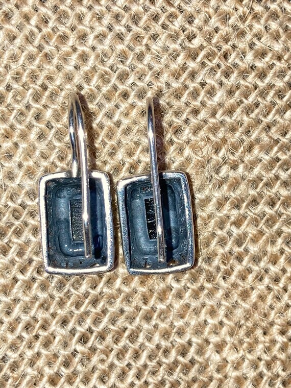 Black Onyx Sterling Silver Rectangular Earrings - image 9