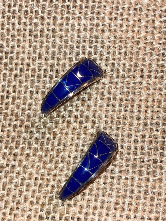 Lapis Lazuli Deep Blue Sterling Silver Earrings