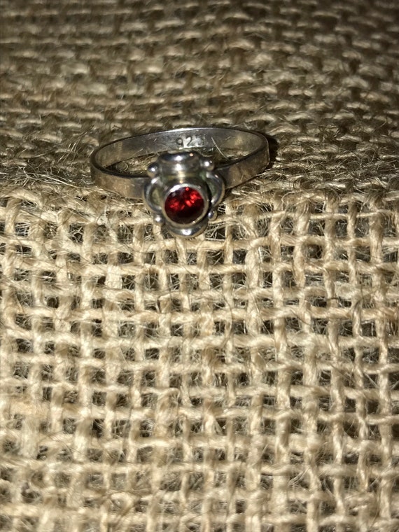 Garnet Sterling Silver Solitaire