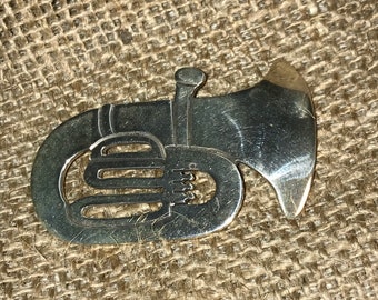 Tuba Sterling Silver Brooch Pin