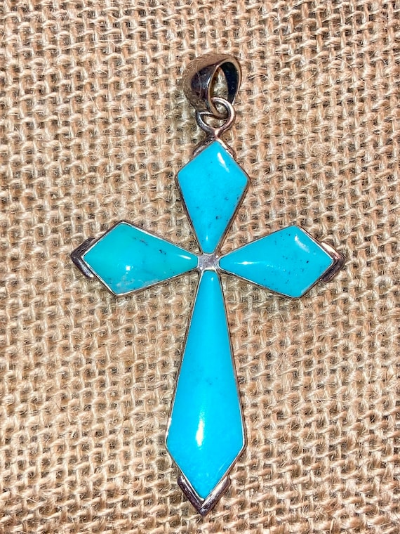 Turquoise Sterling Silver Cross