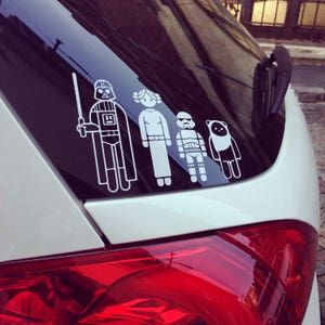 Custom Star Stick Figure family vinyl car decals, Adult, Teen, Child, Pet sizes ~ YOU CHOOSE 50+ characters to create truly custom gift!