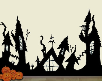 Halloween Town Life Sized Nightmare Wall Decal Mural 5 feet tall. FREE PRIORITY SHIPPING