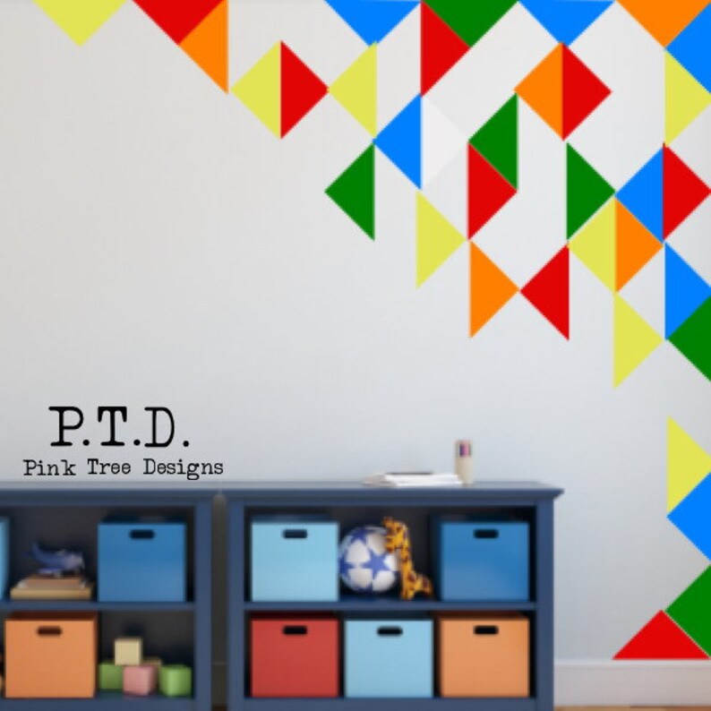 Large Triangle Wall Decals Easy Nopaint Peel and Stick DIY Etsy