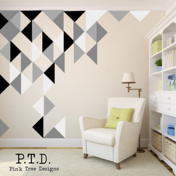 Dolity Black White Grid Mosaic Wall Decal Wall Sticker Living Room