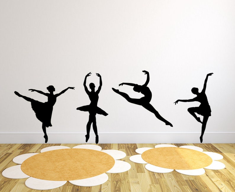 Ballet Dancer Silhouette Wall Decals Set of 4 Ballerinas 13 Etsy