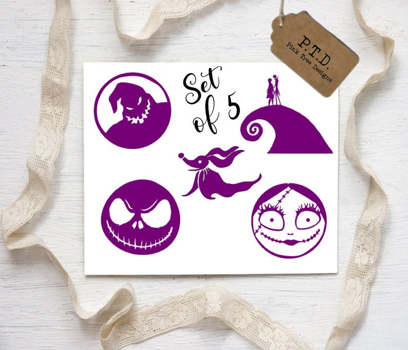 Download Nightmare Before Christmas Vinyl Decals Set of 5 stickers ...