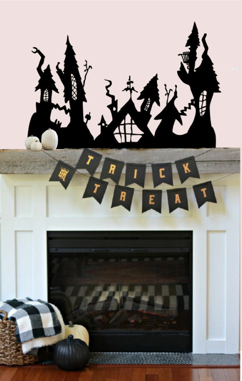 HalloweenTown Nightmare Before Christmas Window Silhouette. 4 Etsy