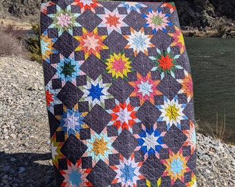 Not Alone Star Quilt Pattern – 6 Sizes, 2 Color Options (PDF Pattern)