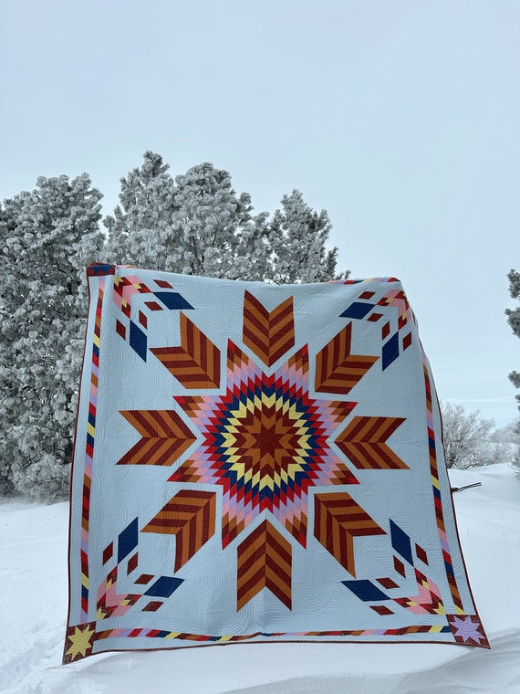 Great Plains Star Quilt Pattern – 3 Size Options (PDF Download)