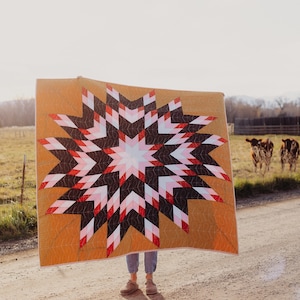 PDF Hyalite Star Quilt Pattern by Lindlee Smith of Plains and Pine - Digital Download - 3 Sizes and Multiple Color Variations