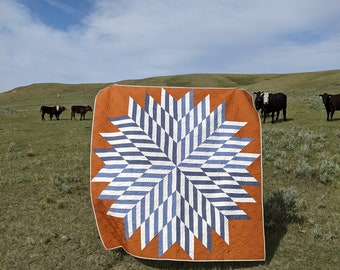 Commonwealth Star Quilt Pattern – 5 Sizes, Lone Star Variation (PDF Pattern)