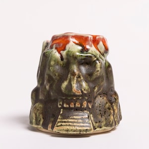 Handmade ceramic tiki mug for bar&#39;s and personal use made by j.d.art.Gift for him and her under 30euros.
