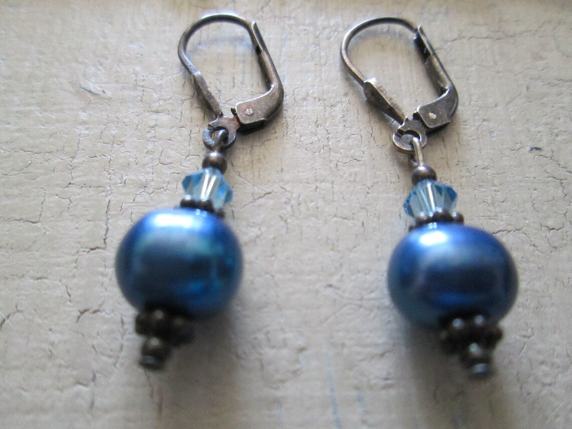 Boho Blue Panama Jack Necklace Ensemble Etsy