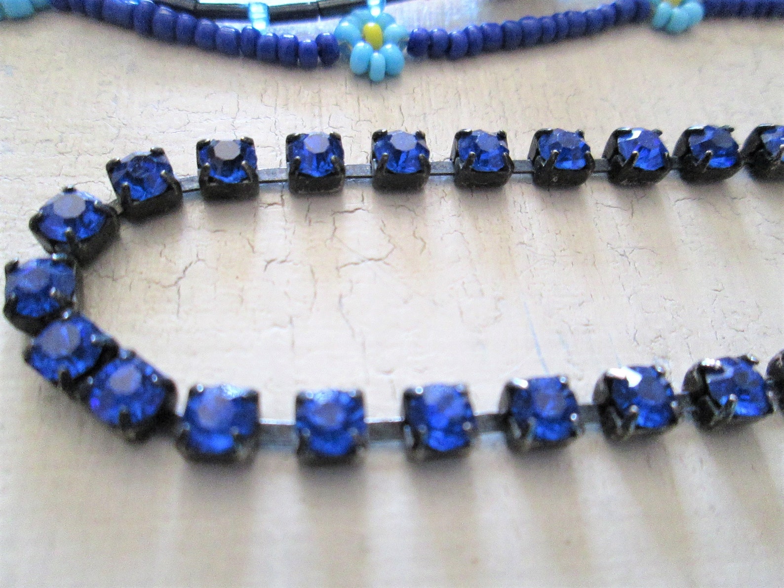 Boho Blue Panama Jack Necklace Ensemble Etsy