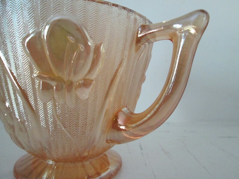 Download Vintage Jeannette Iris Carnival Glass Creamer Marigold Color | Etsy