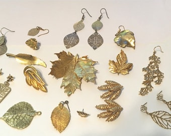 Vintage Goldtone Leaves Jewelry Collection