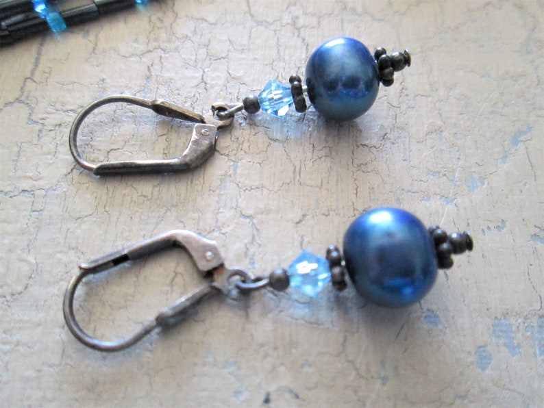 Boho Blue Panama Jack Necklace Ensemble Etsy