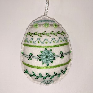 Easter Ornament, Easter Egg, Felt Egg Ornament, Easter Decoration, Embroidered Egg, Embroidered Ornament, Faberge Beaded Egg, Spring Decor