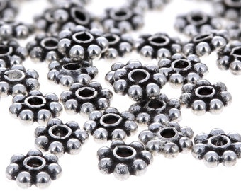 Antique Silver Beads 6mm Rococo Square TierraCast Beads Silver Bali Beads Heishi Beads Spacer Beads Bulk Beads Jewelry Beads PS71