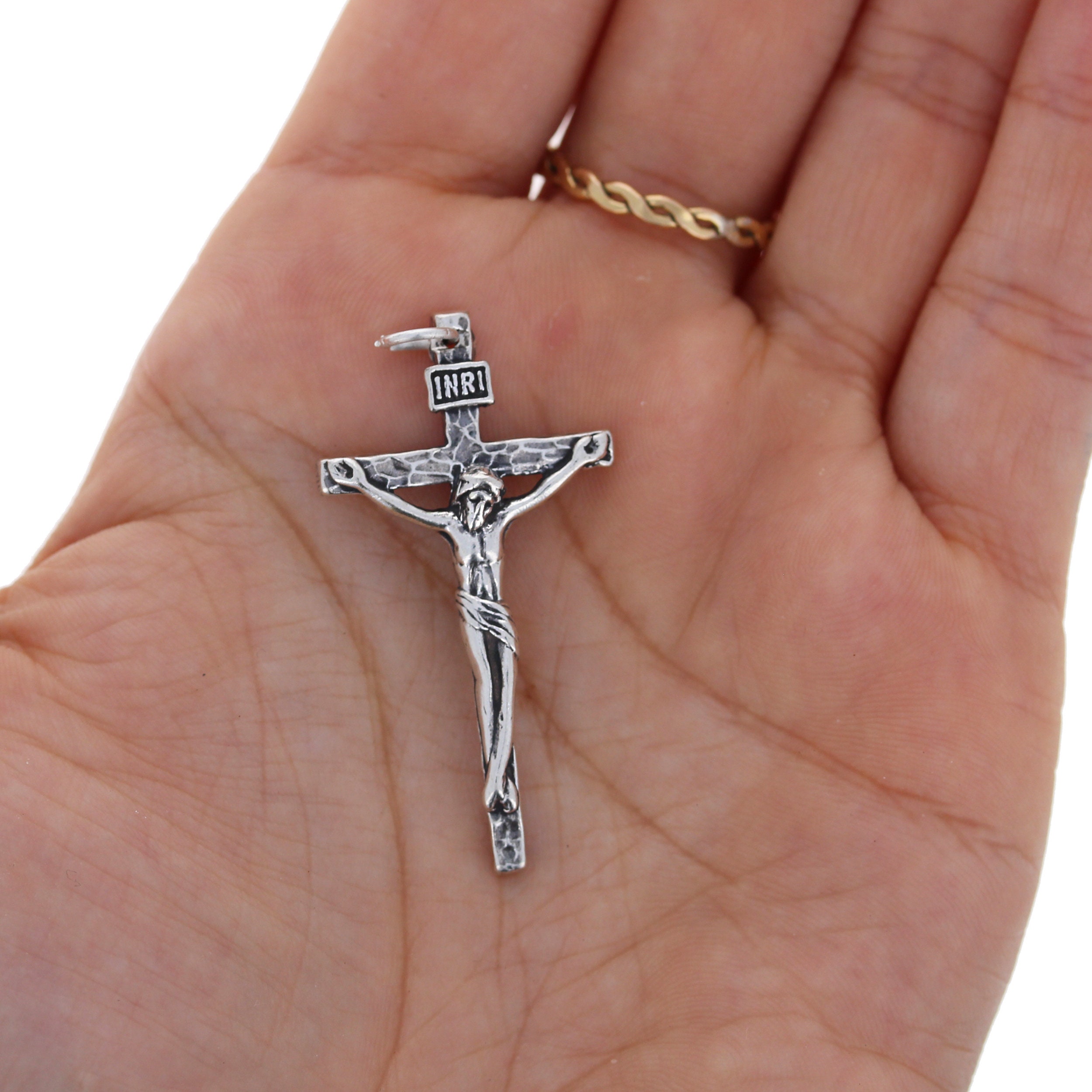 アクセサリー vintage silver925 Jesus cross necklace Silver Cross Crucifix Pendant, 925 Sterling Silver Jesus