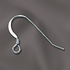 May include: Silver earring hook with a small loop at the bottom.