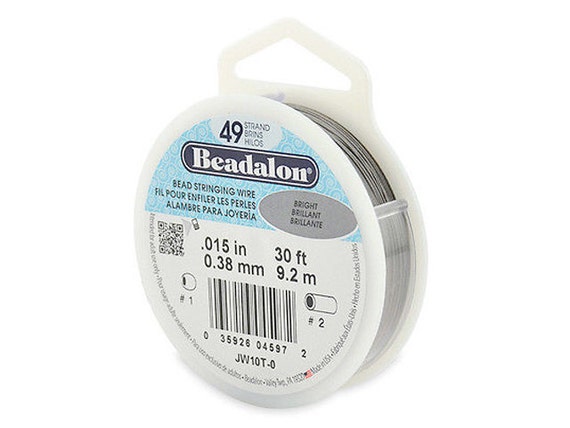 Beadalon 49 Strand Stainless Steel Bead Stringing Wire, 018 in / 0.46 mm,  Bright, 100 ft / 31 m