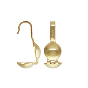 10 Pieces - 14kt Gold Filled Bead Tips, Gold Clamshell, Tiny Bead Tips, GF180, 0.56mm Hole at Base, Gold Filled Bead Tip, GF180