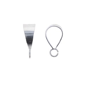 Smooth Bail Jewelry Finding, Sterling Silver 925, Silver Bails for Jewelry Crafting, Single Bails, 18mm to 1.25 inch Options