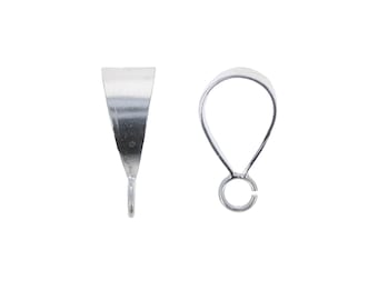 Pendant Bails, Smooth Bail Jewelry Finding, Sterling Silver 925, Silver Bails for Jewelry Crafting, Single Bails, 18mm to 1.25 inch Options