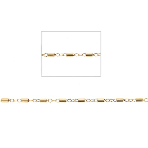 3mm Tube Link Chain 14k Gold Filled Inch