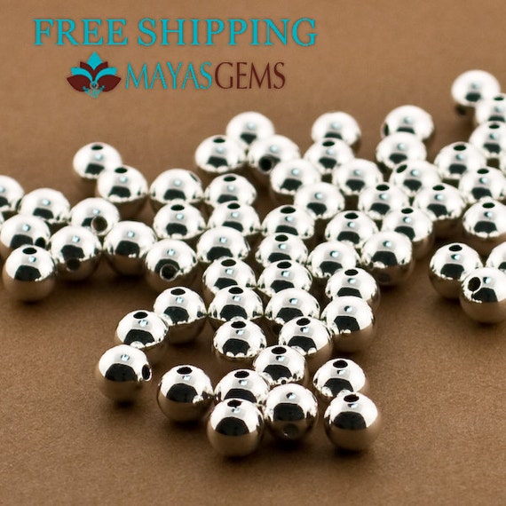5 Pcs Bag of 8 mm Sterling Silver Seamless Round Beads