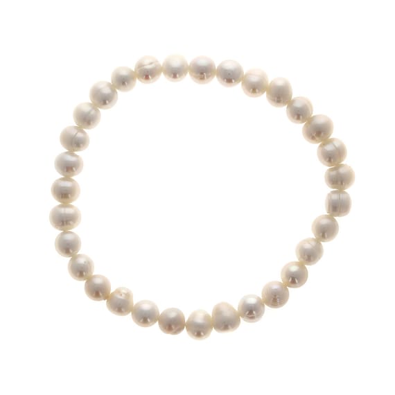 White Cultured Freshwater Pearl Small Stretch Bracelet White Cultured Freshwater Pearl Small Stretch Bracelet