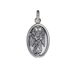 Sterling Silver, Gabriel Archangel Pendant, 18mm x 27mm, Religious Pendant, St. Gabriel, Angel Pendant, Religious Jewelry, Artisan, P12175