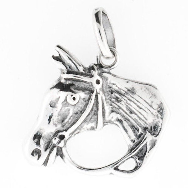 Silver Horse Charm, .925 Genuine Sterling Silver, Horse Charm for Bracelets, Horse Pendant for Necklaces, Horse Head, Western, Rodeo Jewelry