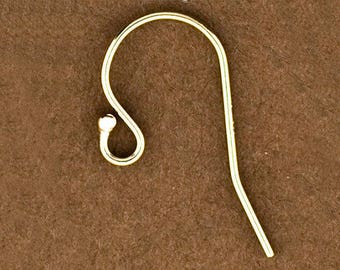 10-Gold Ear Hooks, 14kt Gold Filled Ear Wires, 14kt Goldfilled Earring Wires, Jewelry Repair, Design, French wire, Bead End Ear Hooks, #118