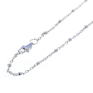 18inch Silver Bead Chain, .925 Sterling Silver Satellite Chain, Sterling Silver chain 2mm bead design, Unique Fancy, Lightweight Pendant cha