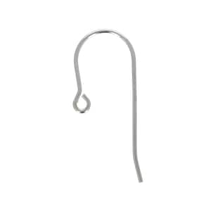 Sterling Silver Ear Wire, Plain and Sturdy 21 gauge, 15x20mm, 50 pc or 100pc package, Wholesale, SS438