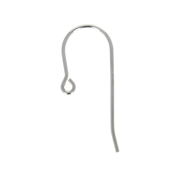 Sterling Silver Ear Wire, Plain and Sturdy 21 gauge, 15x20mm, 50 pc or 100pc package, Wholesale, SS438