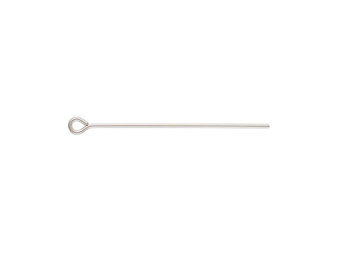 50 925 Sterling Silver Eye Pins, 24gauge, 1,1.5,2 All Lengths, Eyepins